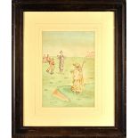 Golf Water Colour c1920 - English School - based on “It’s The Plus Fours” water colour - image 13.