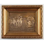 Bill Waugh Golf Resin Cast Bronze Plaque depicting Charles I period scene, framed with signature