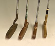 Selection of various John Letters and Forgan Golden Goose and other brass blade putters (4) – John