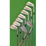 Set of Ben Hogan round sole irons (9) – from no.3 to Exploder – all with original Ben Hogan grips