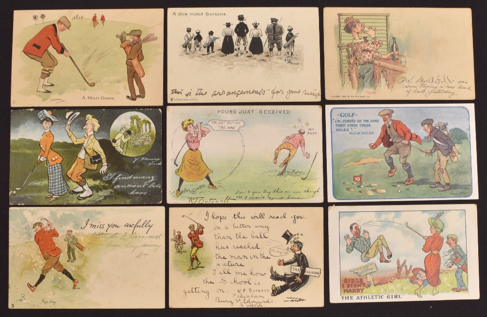 Collection of early comic and humorous golfing postcards from c1904 to 1926 (34) – incl Fred - Image 3 of 4