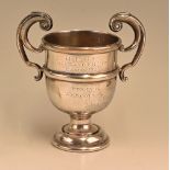 Hallmarked silver twin handled golfing trophy engraved to front ‘R.P.G.C. Alexander Cup Easter