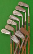 Mixture of ladies and men’s assorted irons - F H Ayres round back Deltoid iron; Auchterlonie St
