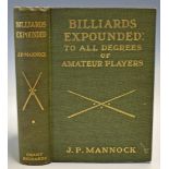 Rare Billiard Book by J P Mannock titled “Billiards Expounded: To All Degrees of Amateur Players –