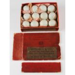 Rare collection of 12x unused Haskell Bramble Guttie Golf Balls in the makers original sleeved box –