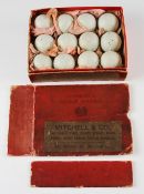 Rare collection of 12x unused Haskell Bramble Guttie Golf Balls in the makers original sleeved box –