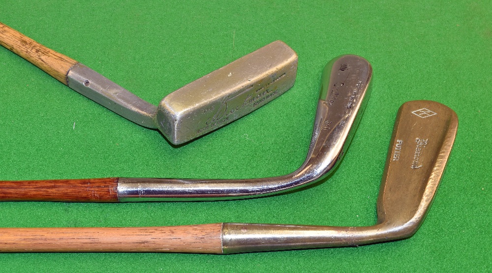 Collection of interesting brass, alloy, and steel head putters (3) – “The Diamond” brass head wide - Image 2 of 2