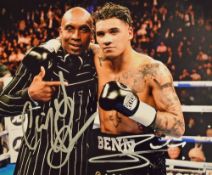 Boxing – Nigel Benn and Conor Benn signed Colour Photograph with signatures in silver pen to