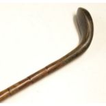 Original Chromed Head Sunday Golf walking stick – smf mashie stamped J.R.A to the rear - fitted with