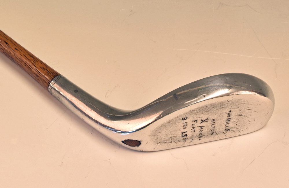 Fine Standard Golf Co Mills “X” Model elongated alloy mallet head putter – stamped Hilton to the - Image 3 of 3