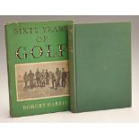 2x Classic Golf Books from the 1950s – Robert Harris – “Sixty Years of Golf” 1st ed 1953 c/w dust