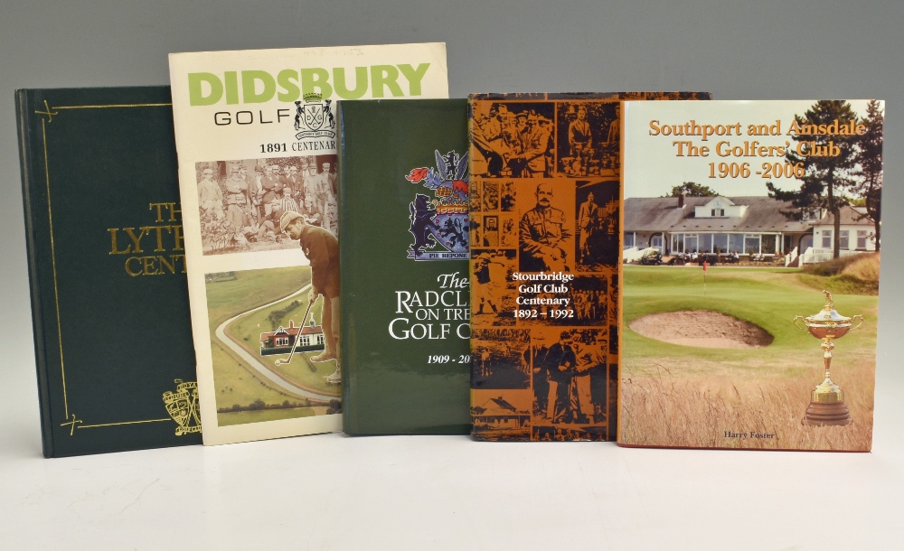 Collection of English Golf Club Centenary/History Golf Books from the 1880s onwards some signed (