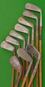 10 x assorted irons – Spalding Concentric back jigger, Forgan St Andrews Scotia Deep Face mashie,