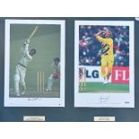 Gary Sobers and Shane Warne signed Framed Cricket Display featuring two signed photographs framed