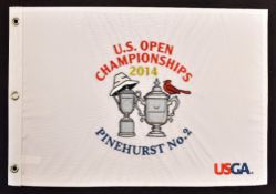 2014 Official US Open Golf Championship white pin flag - played at Pinehurst No.2 won by Martin