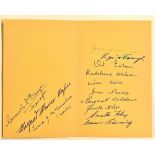 1963 Inaugural Women’s Netball World Championship Tournament signed card by the winners