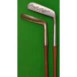 2x interesting putters – A H Scott Elie wide flanged shallow head monoplane putter with flat sided