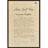 An Amazing 1966 Nairn Golf Week Signed Graduation Certificate