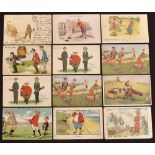 Selection of early humour golfing postcards (24)– incl Roy Maurice, H Cowham, Raphael Tuck & Sons,