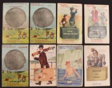 Selection of early Pullout golfing postcards (12) – various postcards with souvenir images with