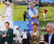 Collection of Major Golf Winners signed large colour photographs (12) - Danny Willett, Shane Lowry