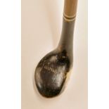 P McLeod Sunday golf walking stick fitted with dark stained golf club handle with decorative ivorine