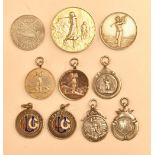 Golfing medallion and fob selection (10) – incl 3x Artisan Golfers’ Association example, Hawick Golf