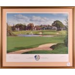 Graeme Baxter and Sam Torrance signed ltd ed colour golf print “2001 Ryder Cup - The 18th Green -