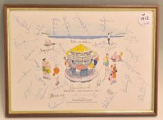 1998 England’s Cricket Tour of the West Indies limited edition signed Print in colour with