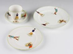 Early 20th century Henry Williamson W & Sons Golf Series Ceramics including cup and saucer, side