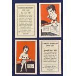 Boxing – D Cummins & Sons Famous Fighters Cigarette Cards complete set of 64, all appear in very