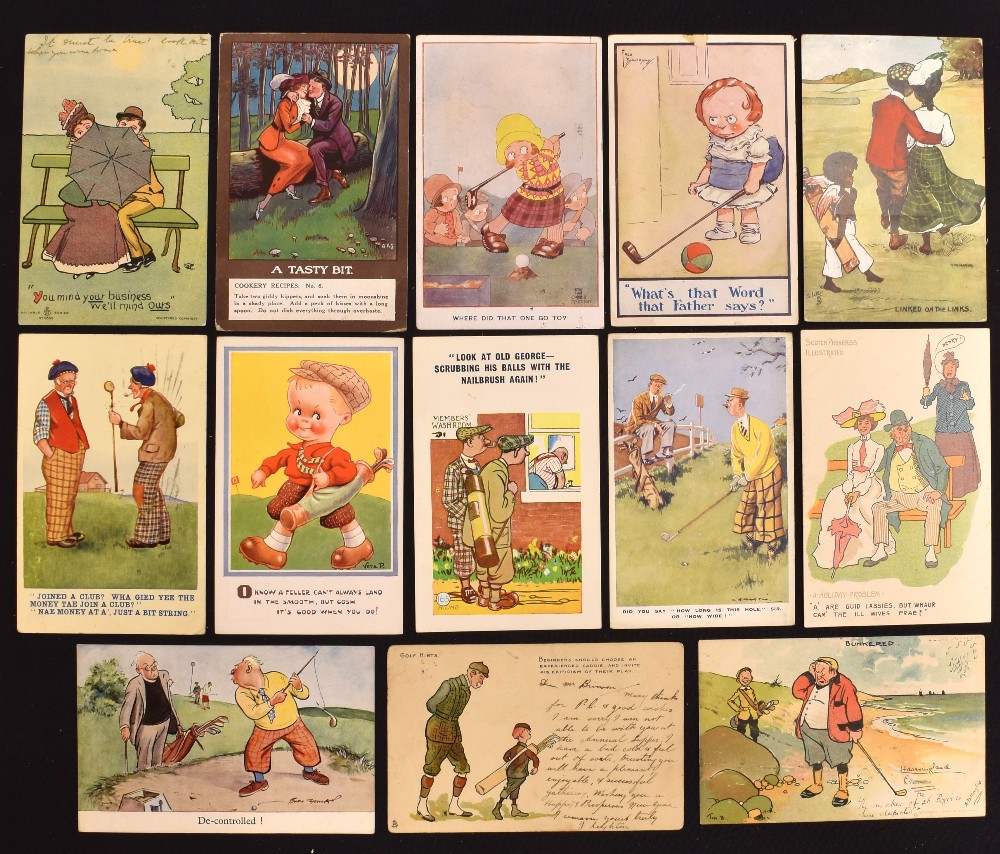 Collection of original humorous and other related golfing postcards from the early 1900s up to 1930s