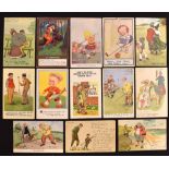 Collection of original humorous and other related golfing postcards from the early 1900s up to 1930s