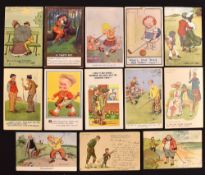 Collection of original humorous and other related golfing postcards from the early 1900s up to 1930s