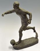 Henry Fugere (1872-1944) large early 20th century Spelter Football Figure mounted on a