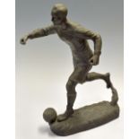 Henry Fugere (1872-1944) large early 20th century Spelter Football Figure mounted on a