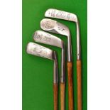 4x interesting putters – Vichand bent neck with diamond pattern face markings, Stymie measure to the