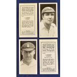 Major Drapkin & Co Australian and English Test Cricketers Cigarette Cards complete set of 40 appears