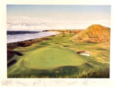 Graeme Baxter multiple signed colour golf print - “Ballybunion, Ireland - The 17th” - signed to