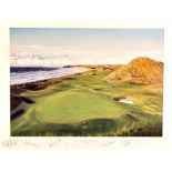 Graeme Baxter multiple signed colour golf print - “Ballybunion, Ireland - The 17th” - signed to