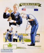 1995 Ryder Cup Oak Hill Country Club USA signed ltd ed colour print by the famous sporting artist
