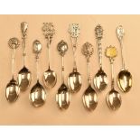 10x assorted hallmarked silver golf teaspoons – with assorted designs and hallmarks incl ILGC, WPGC,