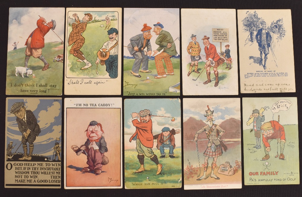 Collection of early comic and humorous golfing postcards from c1904 to 1926 (34) – incl Fred