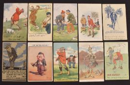 Collection of early comic and humorous golfing postcards from c1904 to 1926 (34) – incl Fred