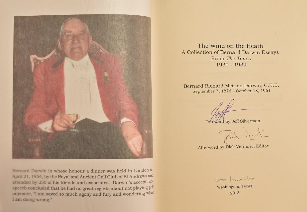Verinder, Dick signed - “The Wind on The Heath – A Collection of Bernard Darwin Essays From The - Image 2 of 2