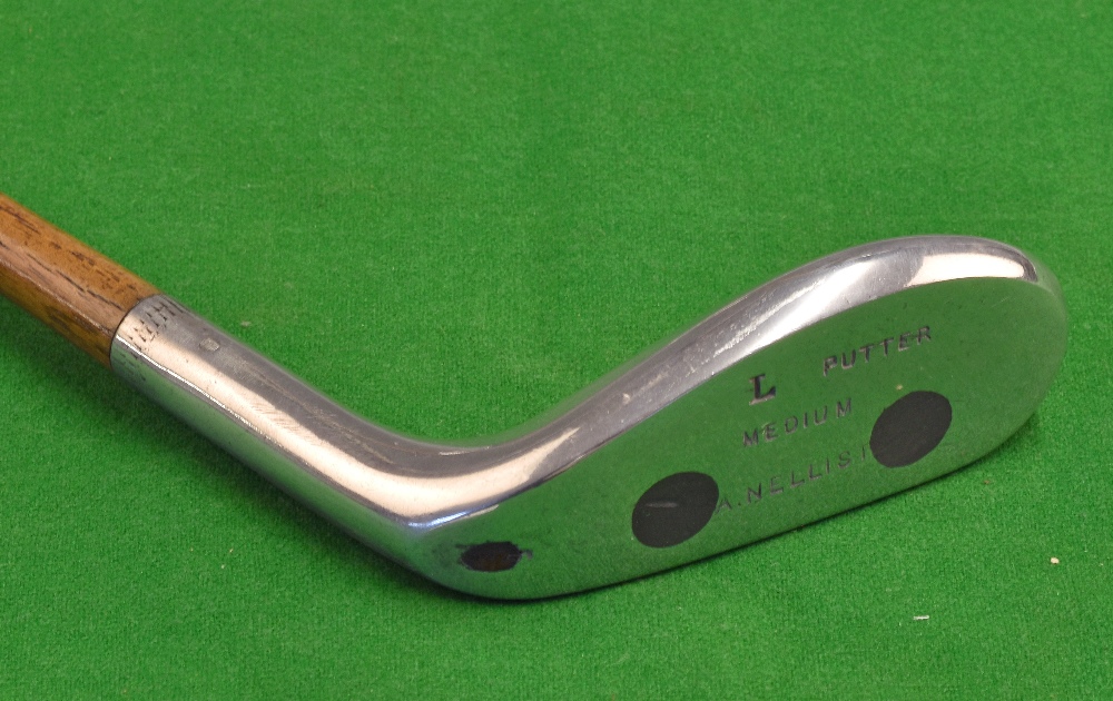 2x fine alloy and stainless steel putters – A Nellist “L” model longnose mallet head with circular - Image 3 of 3