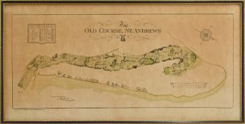 McKenzie Golf Course Architect – “Map of the Old Course St Andrews” colour print 1924 – Copyright