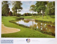 Graeme Baxter and Paul McGinley signed colour golf print – “2001 The Belfry Ryder Cup The 10th