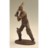 Composite Sherratt & Simpson and Crafted Cricketer Swinging Bat Figurine measuring approx. 27cm high
