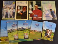 Good Collection of Official Open Golf Championship signed winners programmes and Daily Draw sheets